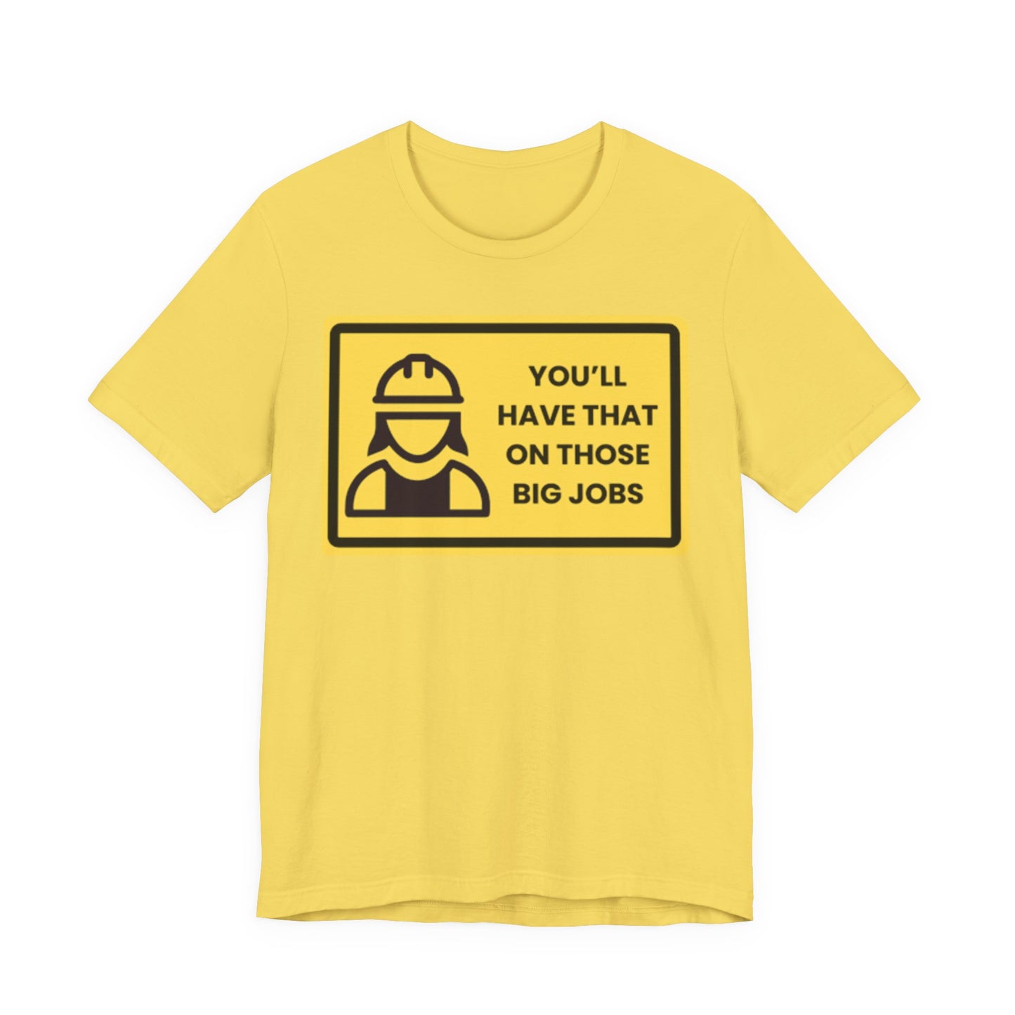 gold funny construction worker graphic tee