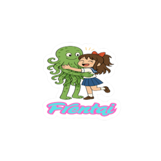 funny anime sticker hentai parody tentacle monster hugging anime girl