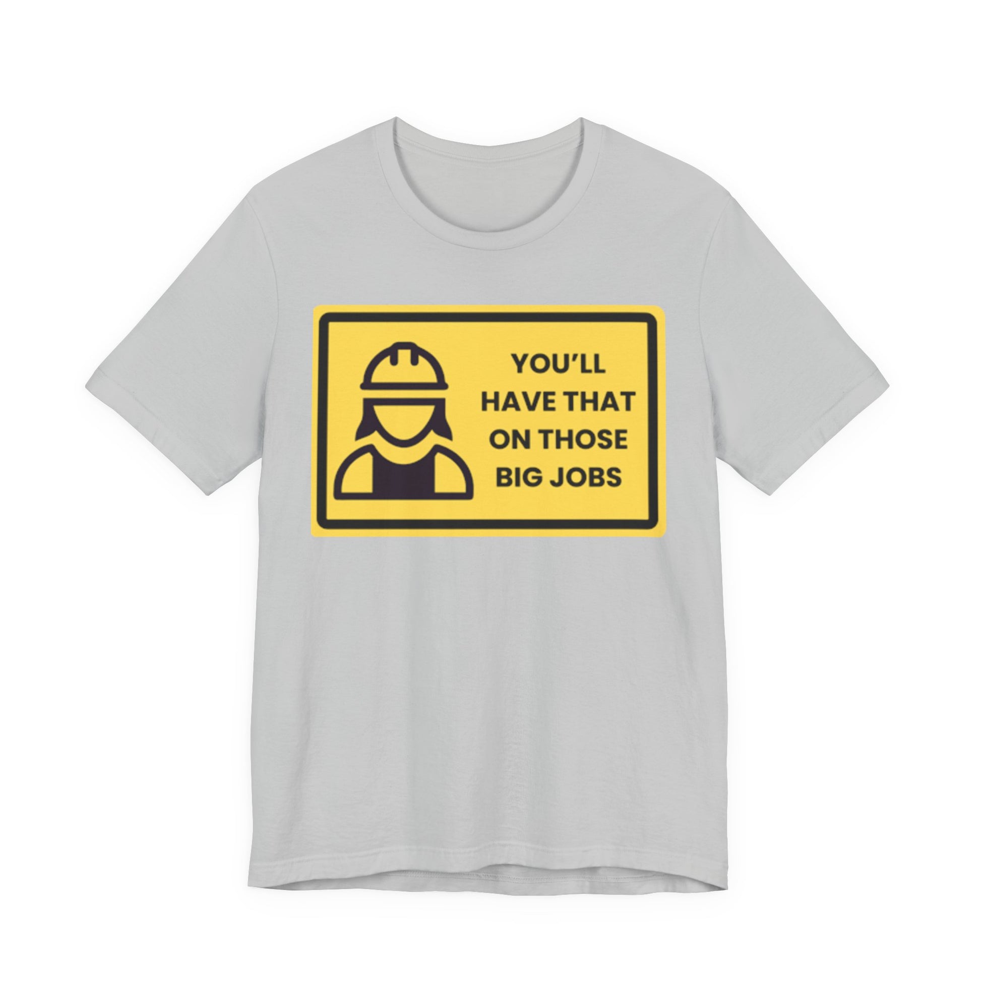 grey funny construction worker graphic tee