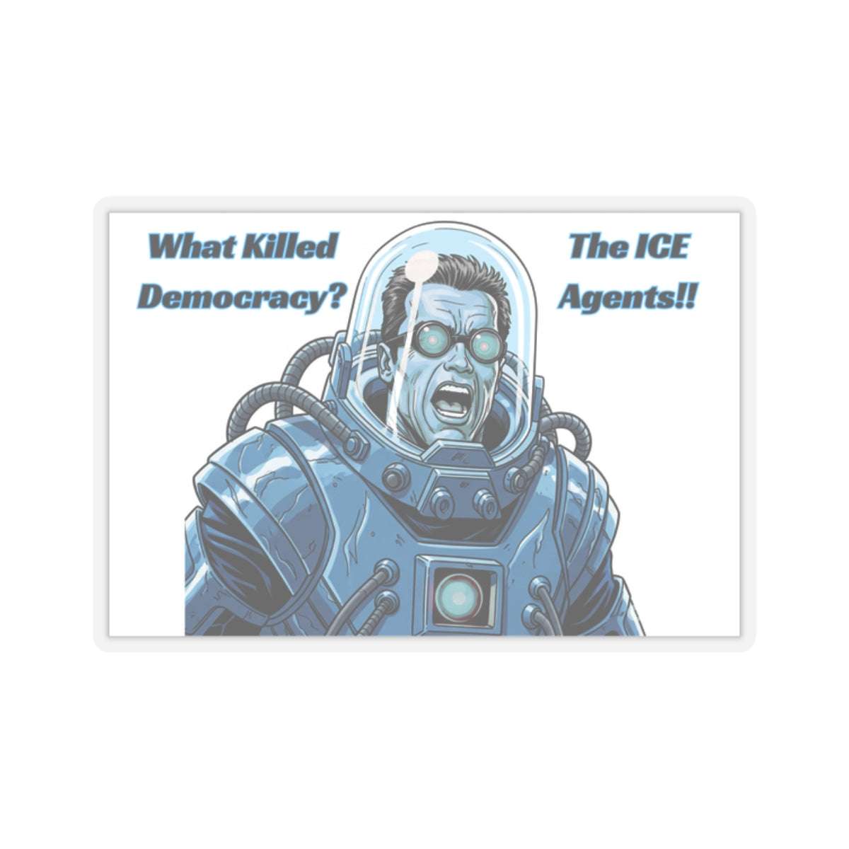Mr. Freeze Parody Sticker Printify