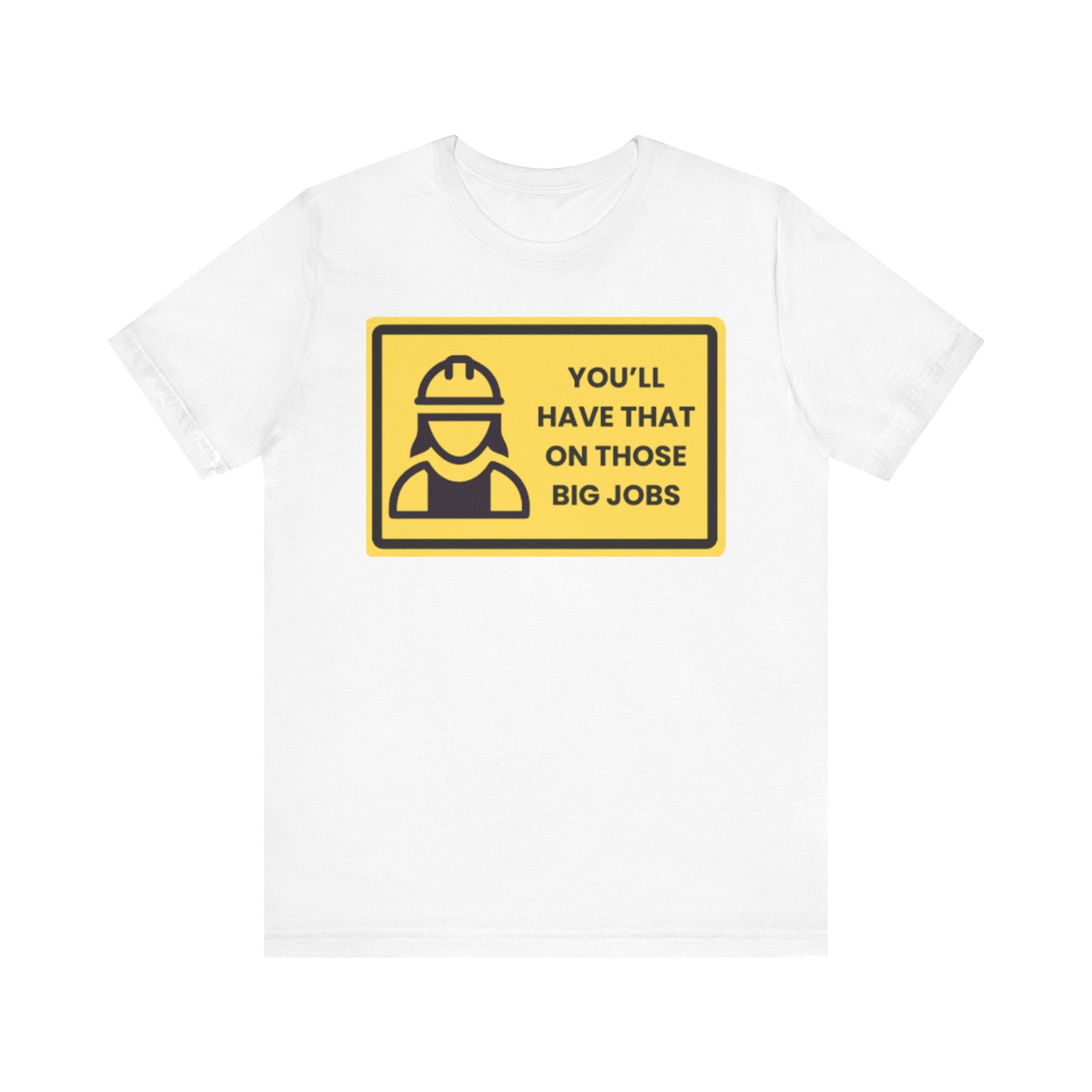 white funny construction worker graphic tee
